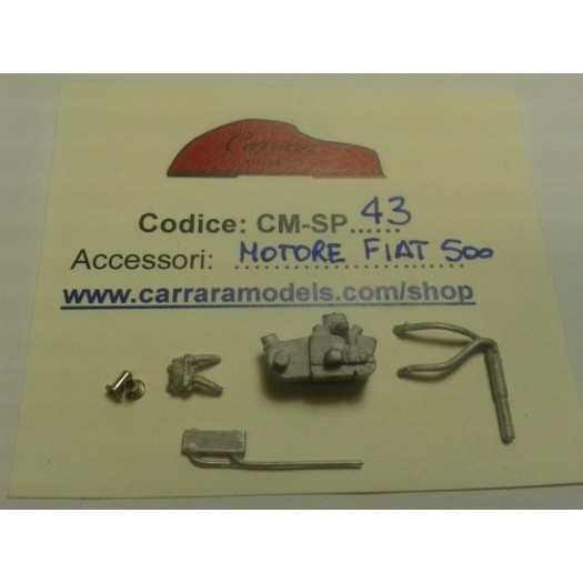 CM-SP43 Kit Motore fiat 500 per elaborazioni abarth - giannini e altri modelli in metallo bianco - scala 1:43